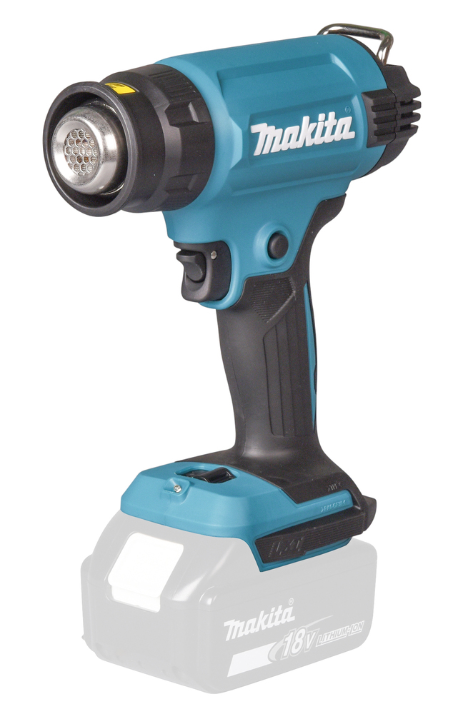 Kuumailmapuhallin Makita DHG181ZJ 18V, 150-550C°, 120/220l/min, neljä suulaketta. Runkoversio
