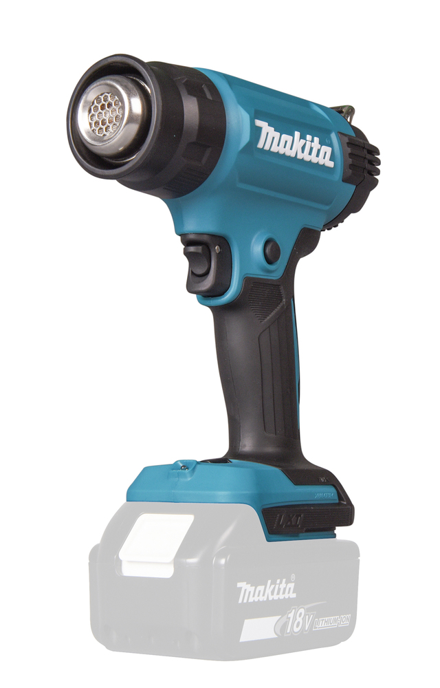 Kuumailmapuhallin Makita DHG181ZJ 18V, 150-550C°, 120/220l/min, neljä suulaketta. Runkoversio