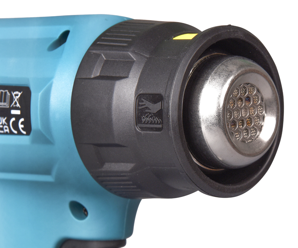 Kuumailmapuhallin Makita DHG181ZJ 18V, 150-550C°, 120/220l/min, neljä suulaketta. Runkoversio