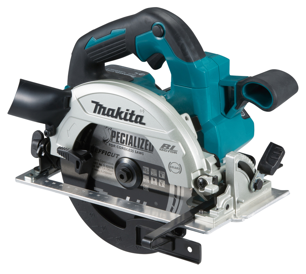 Pyörösaha puulle Makita DHS660Z 18V, hiiliharjaton, sahaus 57mm, terä 165x20 Z=25. Runkoversio