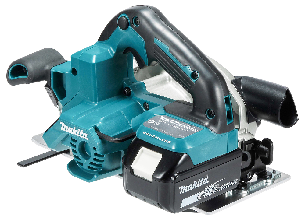 Pyörösaha puulle Makita DHS660Z 18V, hiiliharjaton, sahaus 57mm, terä 165x20 Z=25. Runkoversio