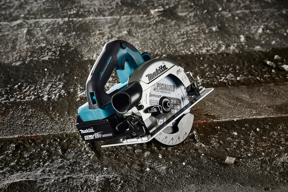 Pyörösaha puulle Makita DHS660Z 18V, hiiliharjaton, sahaus 57mm, terä 165x20 Z=25. Runkoversio