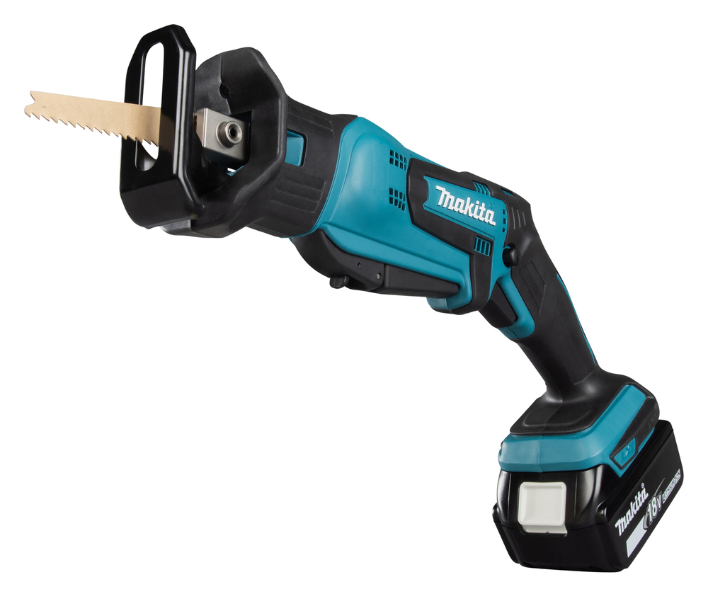 Puukkosaha Makita DJR185Z 18V, kaksi käyttökytkintä, 1,7kg, pisto- ja puukkosahanterille. Runkoversio