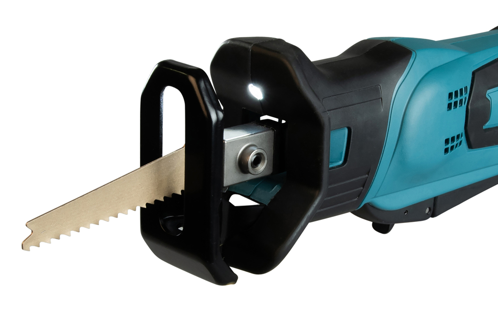 Puukkosaha Makita DJR185Z 18V, kaksi käyttökytkintä, 1,7kg, pisto- ja puukkosahanterille. Runkoversio