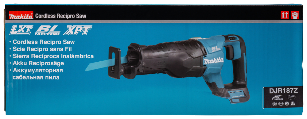 Puukkosaha Makita DJR187Z 18V, hiiliharjaton, iskun pituus 32mm, 3,6kg. Runkoversio