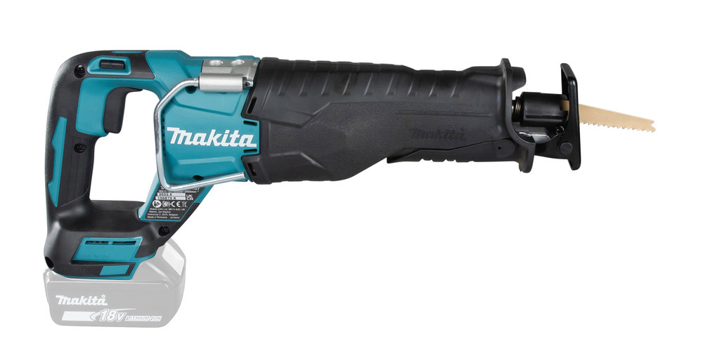 Puukkosaha Makita DJR187Z 18V, hiiliharjaton, iskun pituus 32mm, 3,6kg. Runkoversio