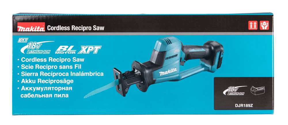 Puukkosaha Makita DJR189Z 18V, hiiliharjaton, iskun pituus 22mm, 2,6kg. Runkoversio