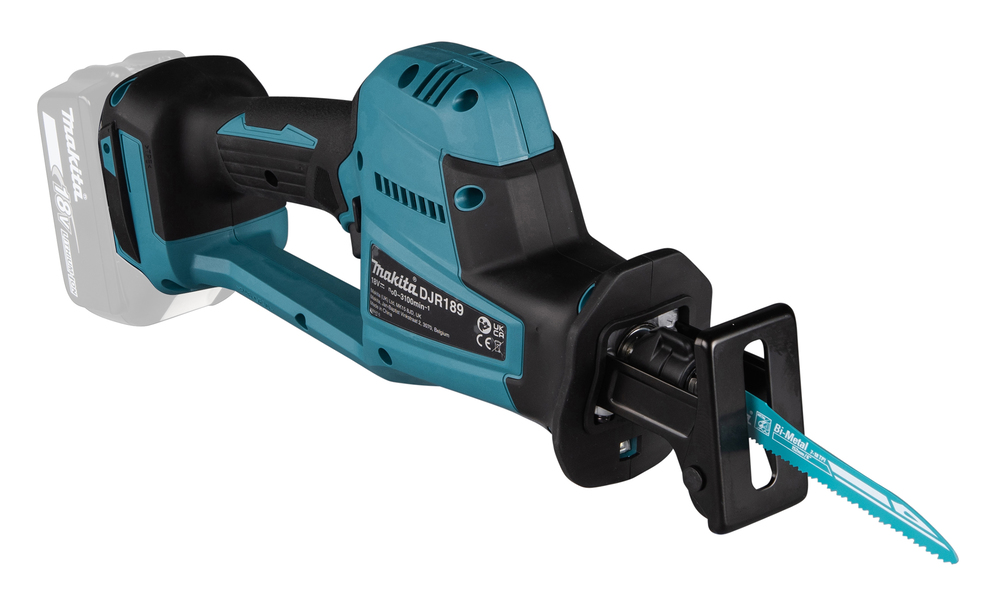 Puukkosaha Makita DJR189Z 18V, hiiliharjaton, iskun pituus 22mm, 2,6kg. Runkoversio