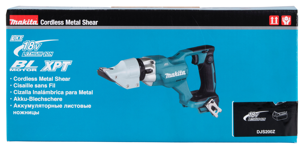 Makita DJS200Z 18V borstlös skivfräs, rakt snitt, plåt 2,0mm, RST 1,6mm, 2,7kg. Version med kaross