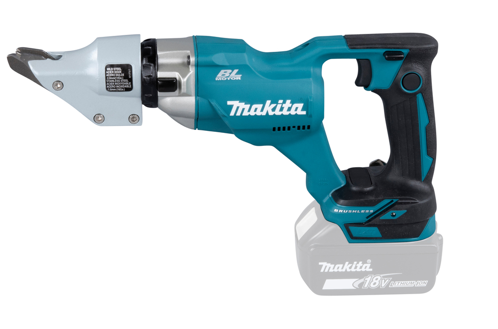 Makita DJS200Z 18V borstlös skivfräs, rakt snitt, plåt 2,0mm, RST 1,6mm, 2,7kg. Version med kaross
