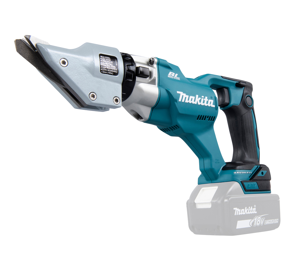 Makita DJS200Z 18V borstlös skivfräs, rakt snitt, plåt 2,0mm, RST 1,6mm, 2,7kg. Version med kaross