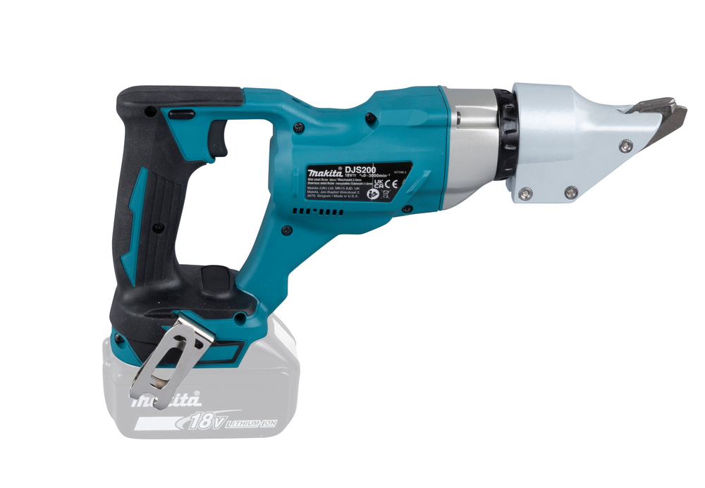 Makita DJS200Z 18V borstlös skivfräs, rakt snitt, plåt 2,0mm, RST 1,6mm, 2,7kg. Version med kaross