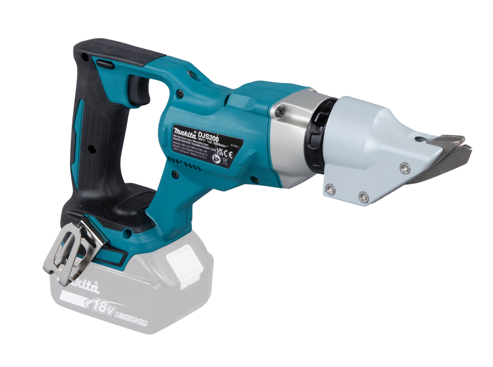 Makita DJS200Z 18V borstlös skivfräs, rakt snitt, plåt 2,0mm, RST 1,6mm, 2,7kg. Version med kaross