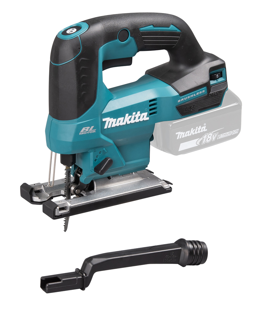 Jigsaw 18V, carbon brushless, curved handle, infinitely variable adjustment via control switch. Body version DJV184Z