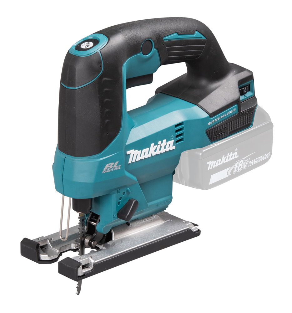 Jigsaw 18V, carbon brushless, curved handle, infinitely variable adjustment via control switch. Body version DJV184Z