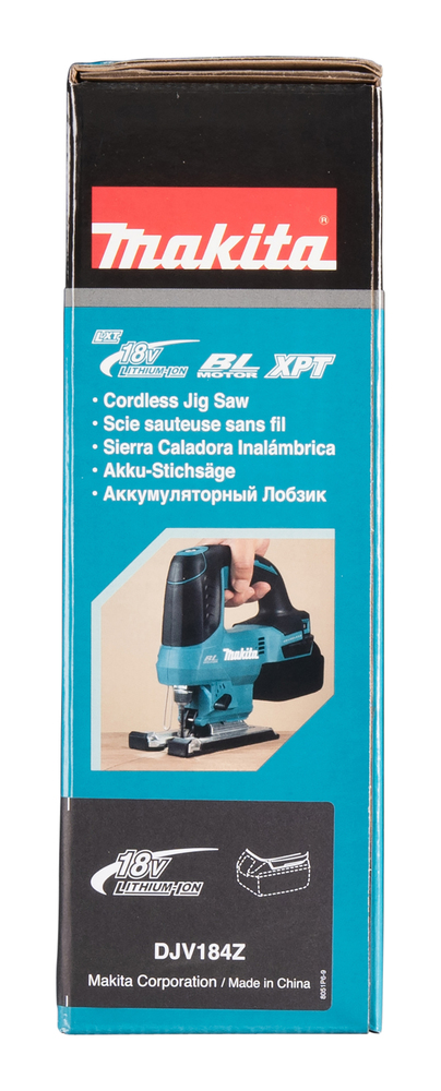 Jigsaw 18V, carbon brushless, curved handle, infinitely variable adjustment via control switch. Body version DJV184Z