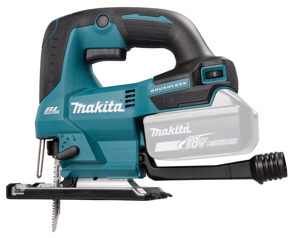 Jigsaw 18V, carbon brushless, curved handle, infinitely variable adjustment via control switch. Body version DJV184Z