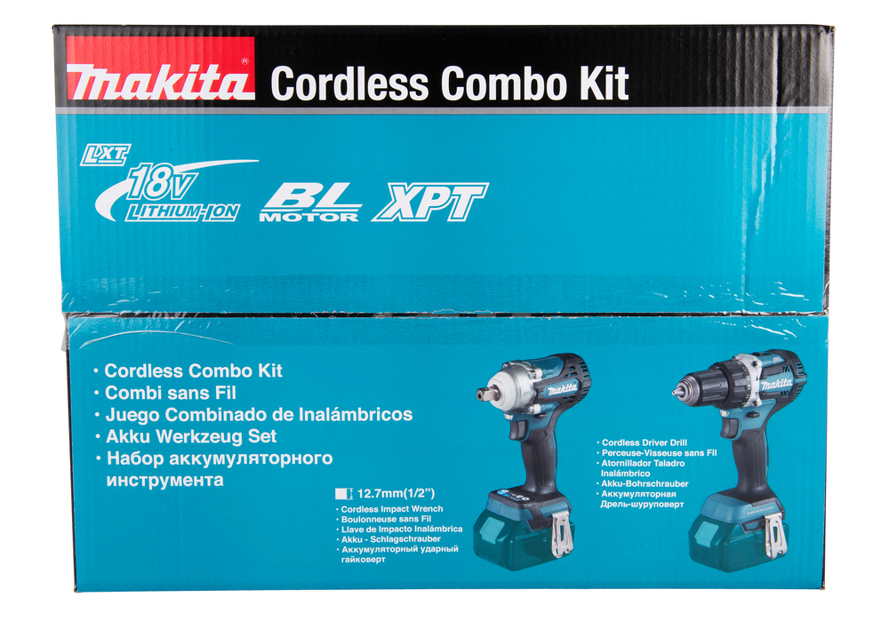 Machine set Makita DLX2410G 18V, DDF484, DTW300. Two 6,0Ah batteries and charger