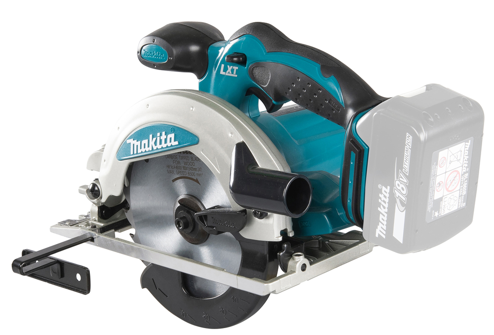 Pyörösaha puulle Makita DSS610Z 18V, sahaus 57mm, terä 165x20 Z=24. Runkoversio DSS610Z