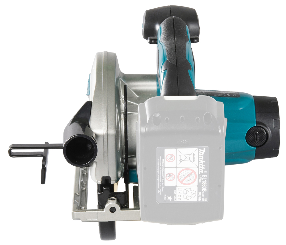 Pyörösaha puulle Makita DSS610Z 18V, sahaus 57mm, terä 165x20 Z=24. Runkoversio DSS610Z