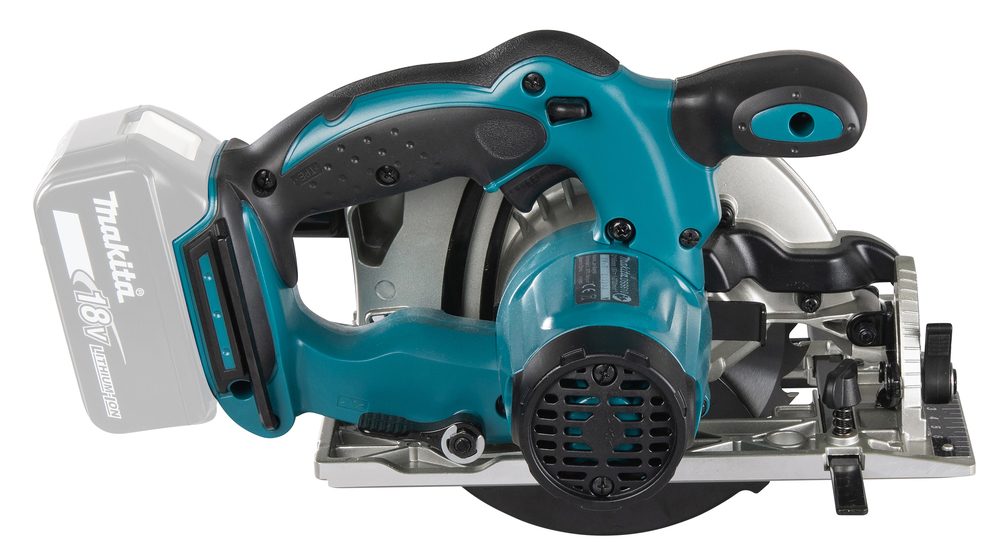 Pyörösaha puulle Makita DSS610Z 18V, sahaus 57mm, terä 165x20 Z=24. Runkoversio DSS610Z