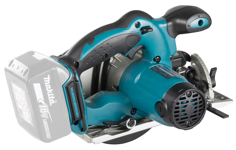 Pyörösaha puulle Makita DSS610Z 18V, sahaus 57mm, terä 165x20 Z=24. Runkoversio DSS610Z