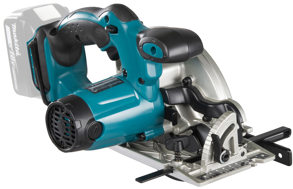 Pyörösaha puulle Makita DSS610Z 18V, sahaus 57mm, terä 165x20 Z=24. Runkoversio DSS610Z