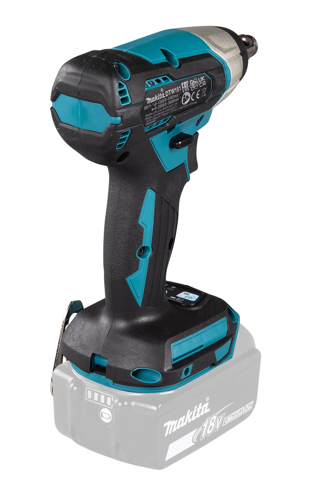 Mutterinväännin Makita DTW181Z 18V, 1/2" kitkarenkaalla, 210Nm, hiiliharjaton. Runkoversio