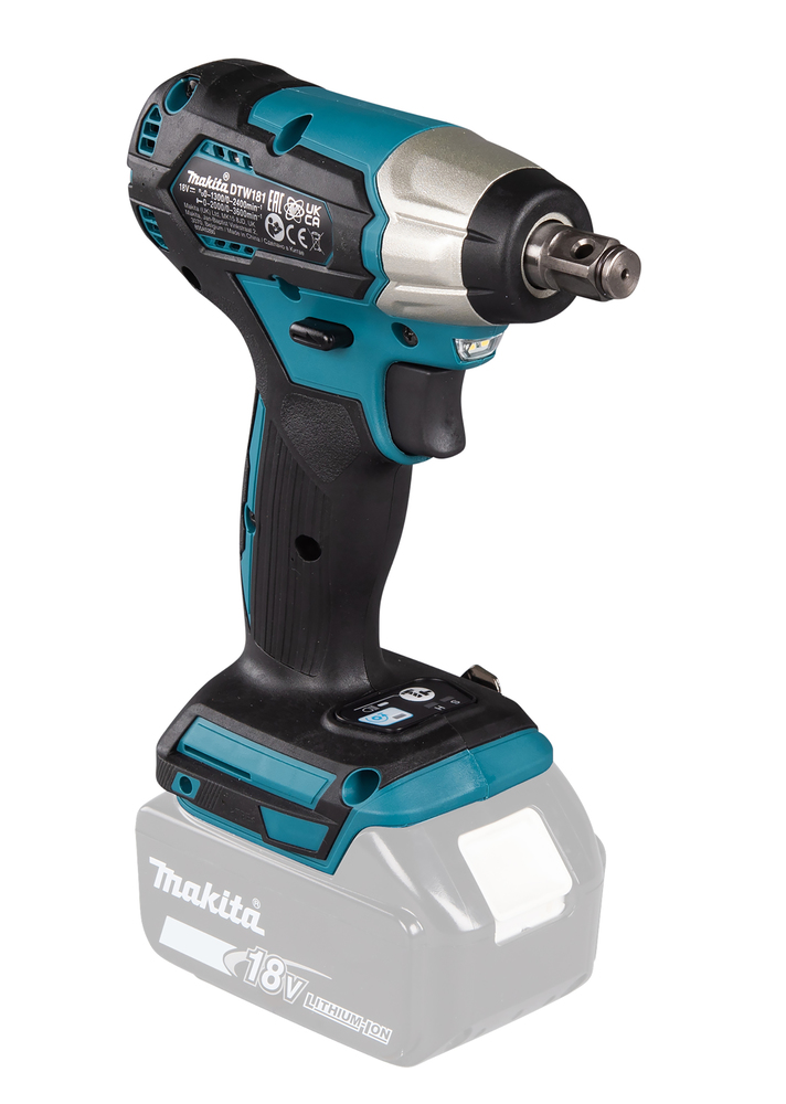 Mutterinväännin Makita DTW181Z 18V, 1/2" kitkarenkaalla, 210Nm, hiiliharjaton. Runkoversio