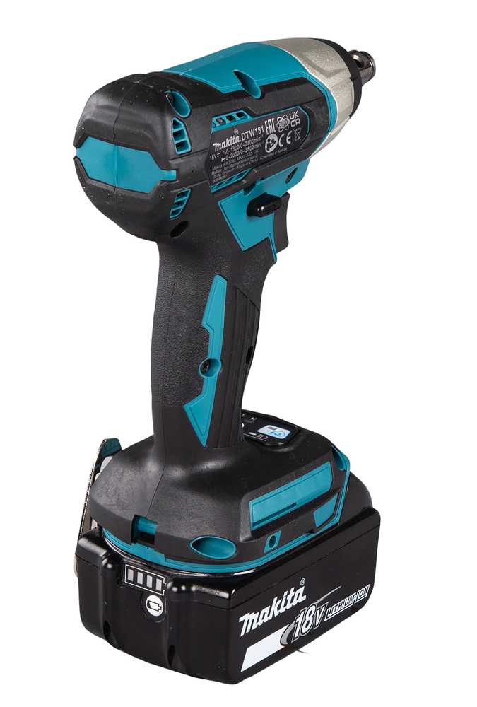 Mutterinväännin Makita DTW181Z 18V, 1/2" kitkarenkaalla, 210Nm, hiiliharjaton. Runkoversio