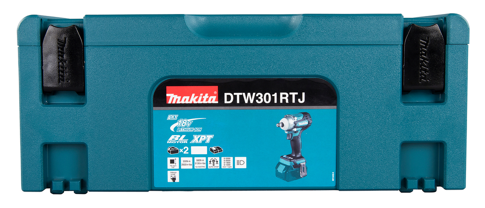  Iskevä mutterinväännin Makita DTW301RTJ (2x5,0Ah akkua ja laturi)
