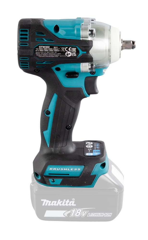 Mutterinväännin Makita DTW302Z 18V, 3/8", 300Nm, hiiliharjaton. Runkoversio