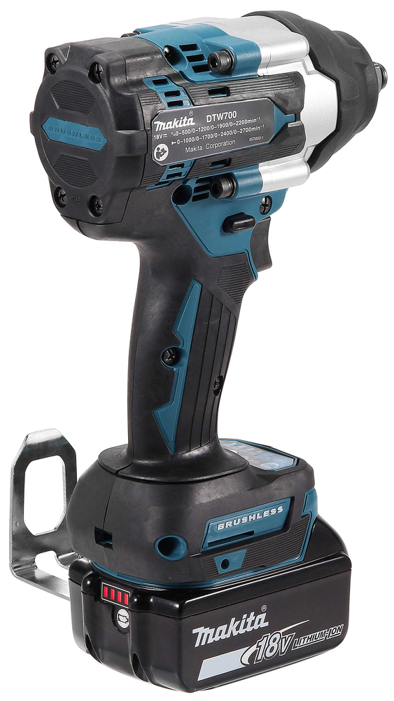 Mutterinväännin Makita DTW700RTJ 18V, 2x5,0Ah, 1/2" kitkarenkaalla, 700Nm, hiiliharjaton