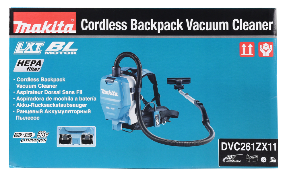 Rucksack vacuum cleaner Makita DVC261ZX11