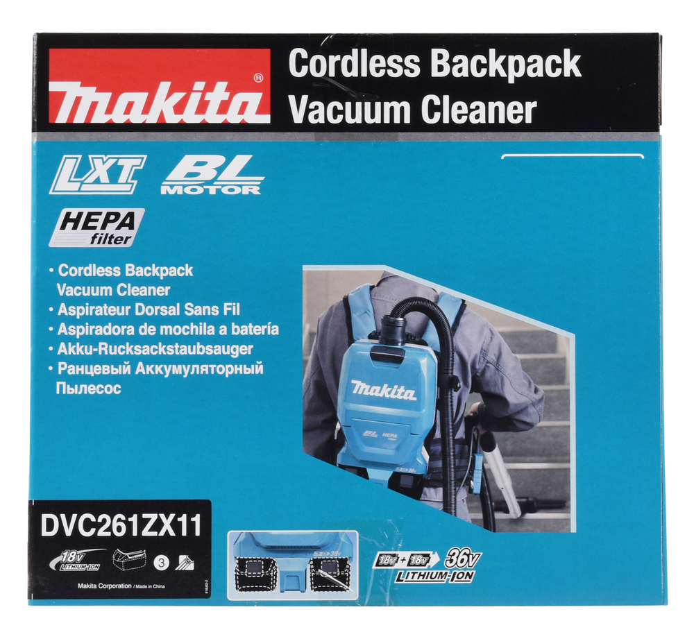 Rucksack vacuum cleaner Makita DVC261ZX11