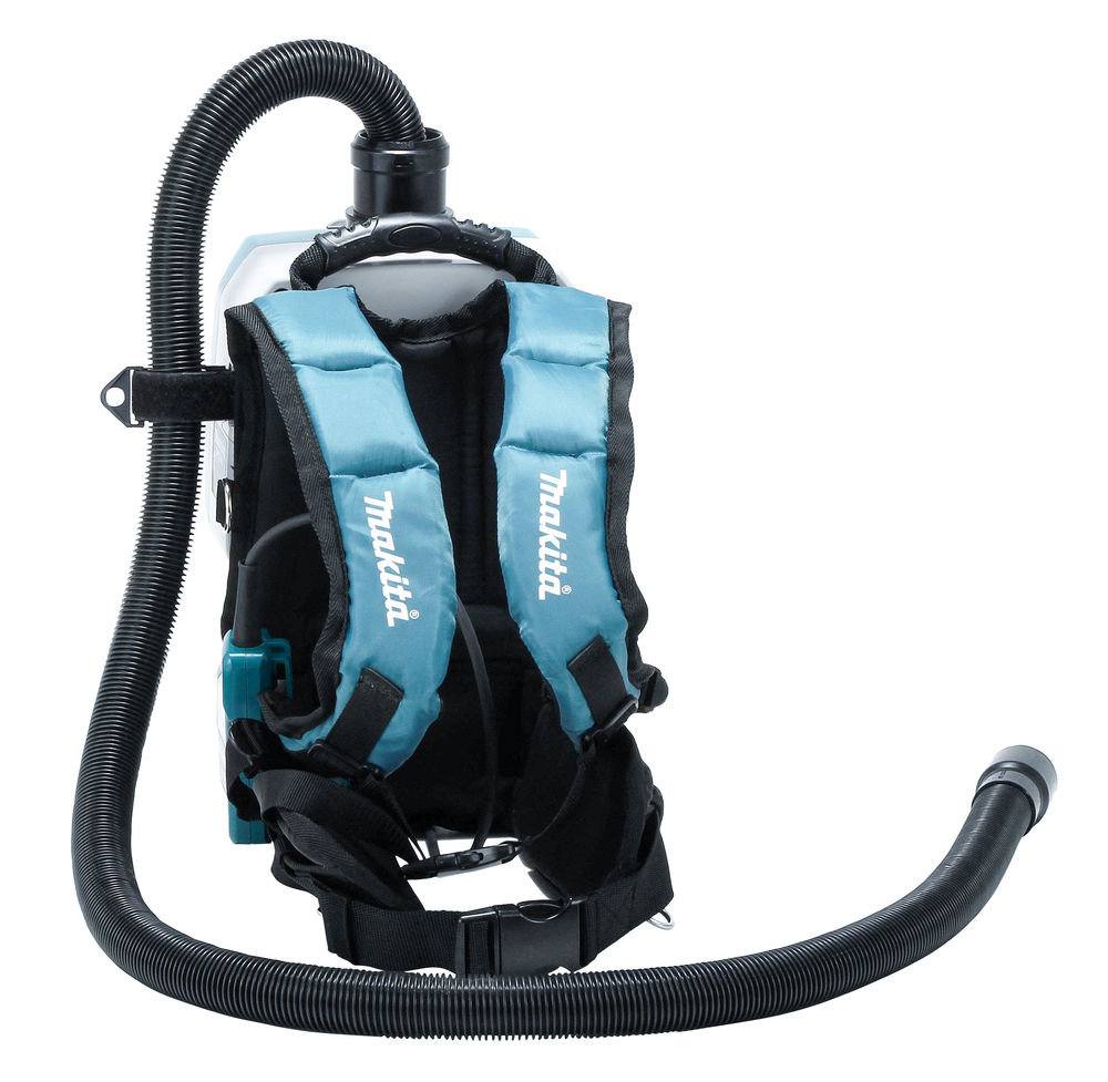 Backpack vacuum cleaner Makita DVC265ZXU 2x18V, 2,0m³/min, 2 litres, 11kPa, 2-speed, AWS, brushless. Body version, tool kit