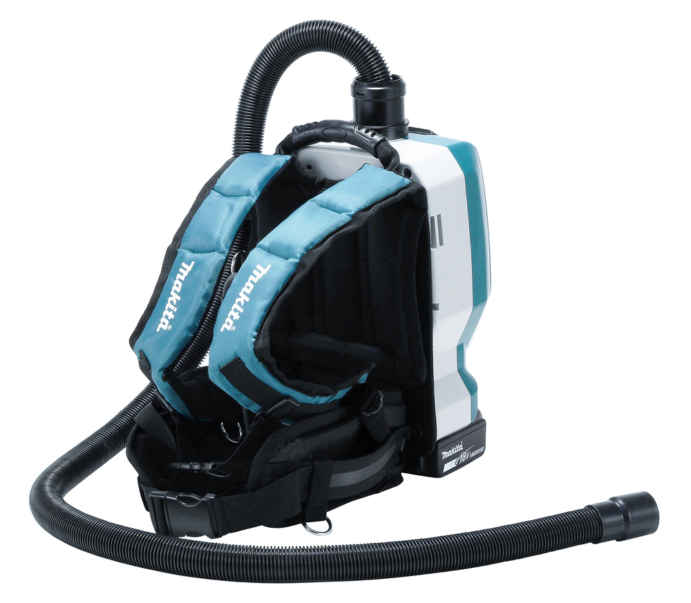 Backpack vacuum cleaner Makita DVC265ZXU 2x18V, 2,0m³/min, 2 litres, 11kPa, 2-speed, AWS, brushless. Body version, tool kit