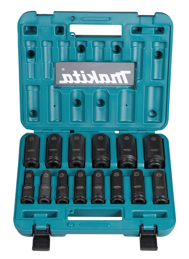 Voimahylsysarja 1/2'' 14-os pitkä Makita E-16586 10-32mm