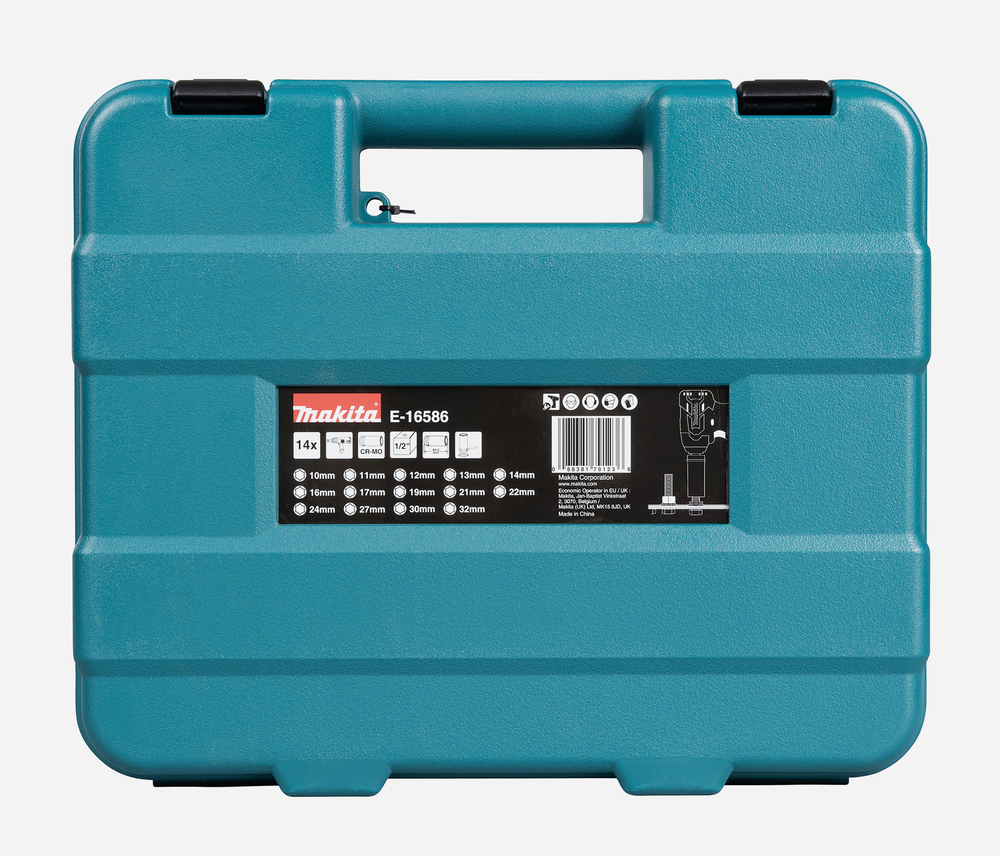 Voimahylsysarja 1/2'' 14-os pitkä Makita E-16586 10-32mm