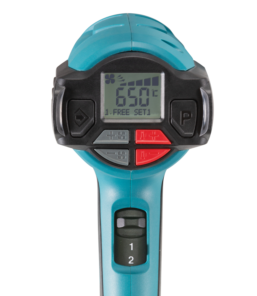 Kuumailmapuhallin Makita HG6531CK 2000W, 50-650°C, termostaatti, LCD, 4 suulaketta