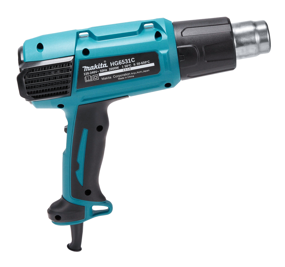 Kuumailmapuhallin Makita HG6531CK 2000W, 50-650°C, termostaatti, LCD, 4 suulaketta