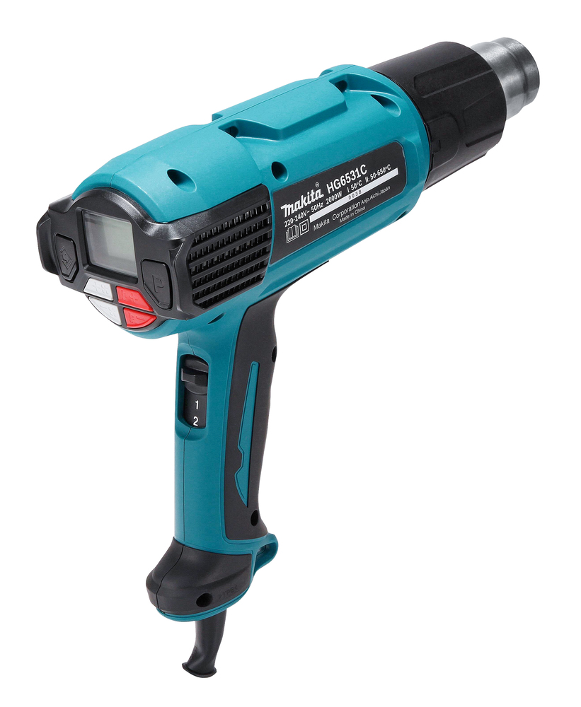 Kuumailmapuhallin Makita HG6531CK 2000W, 50-650°C, termostaatti, LCD, 4 suulaketta