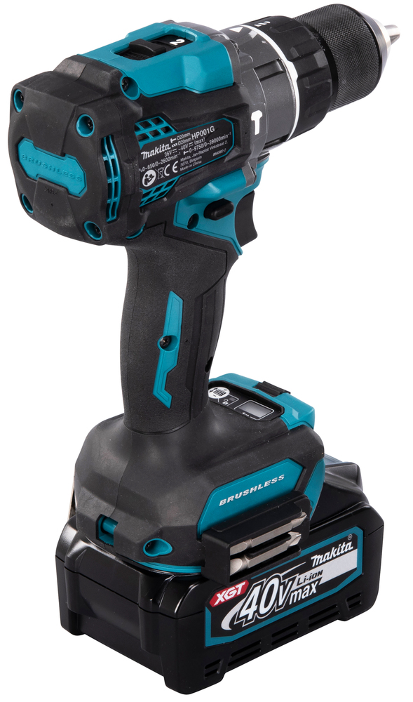 Iskuporakone Makita HP001GM201 40V XGT, 2x4,0Ah, 140/68 Nm, elektroninen momentin säätö, 3,0kg