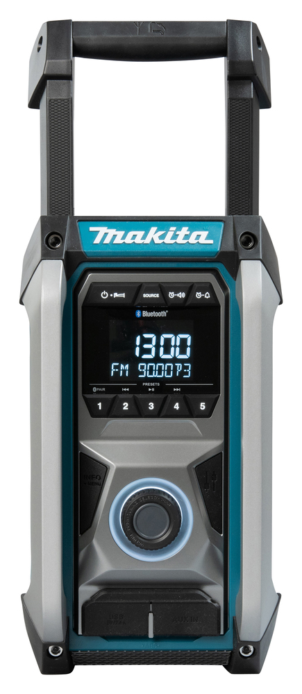 Radio och Bluetooth-högtalare, Makita MR006GZ USB-laddning, subwoofer. Drivs via elnätet eller Li-ion-batterier CXT, LXT och XGT