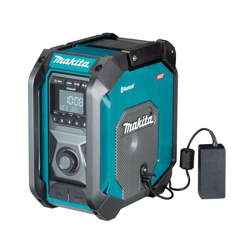 Radio och Bluetooth-högtalare, Makita MR006GZ USB-laddning, subwoofer. Drivs via elnätet eller Li-ion-batterier CXT, LXT och XGT