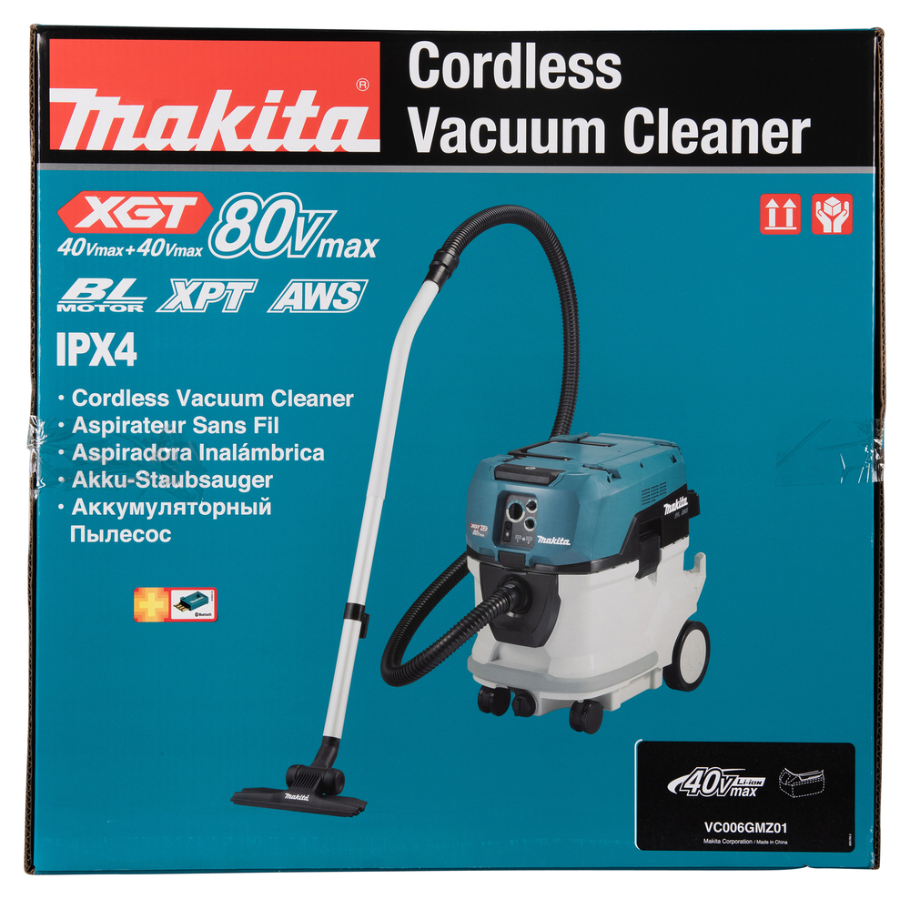 Imuri Makita VC006GMZ01 80V 2x XGT, AWS valmius, 3700 l/min, 170 mbar, 38 l säiliö, M-luokka. Runkoversio