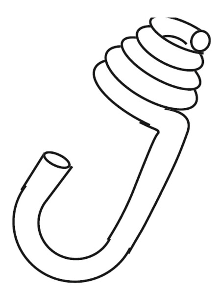 Rubber cord hook 10mm black