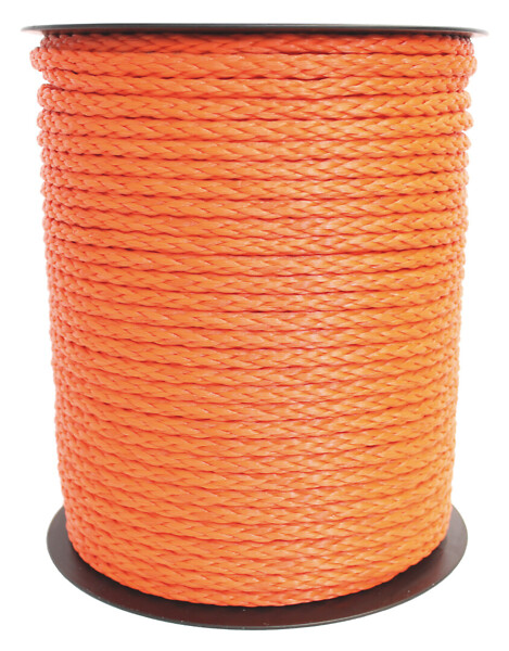 Palmikoitu Polyeteeniköysi 8mm oranssi  642080 n.245m/7,8kg/rll