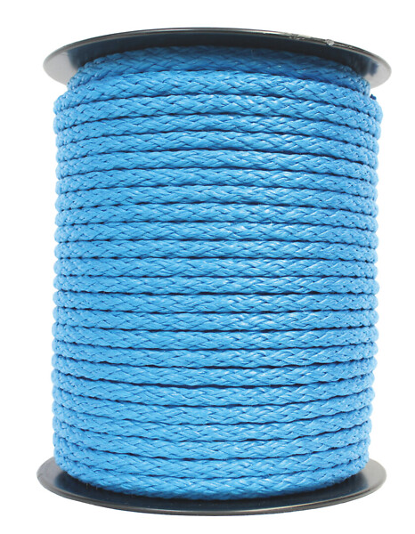 Palmikoitu 6mm polypropeeniköysi sininen  n.410m/6kg/rll
