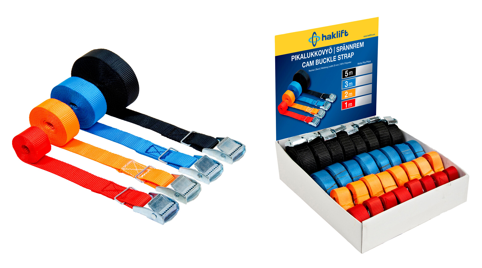 Quick release belt assortment 0,25 t 8x1,0/2,0/3,0/5,0